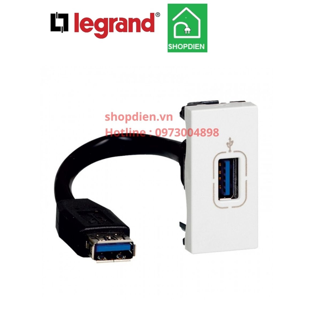 Ổ cắm truyền dữ liệu USB Legrand Arteor 572094 màu trắng