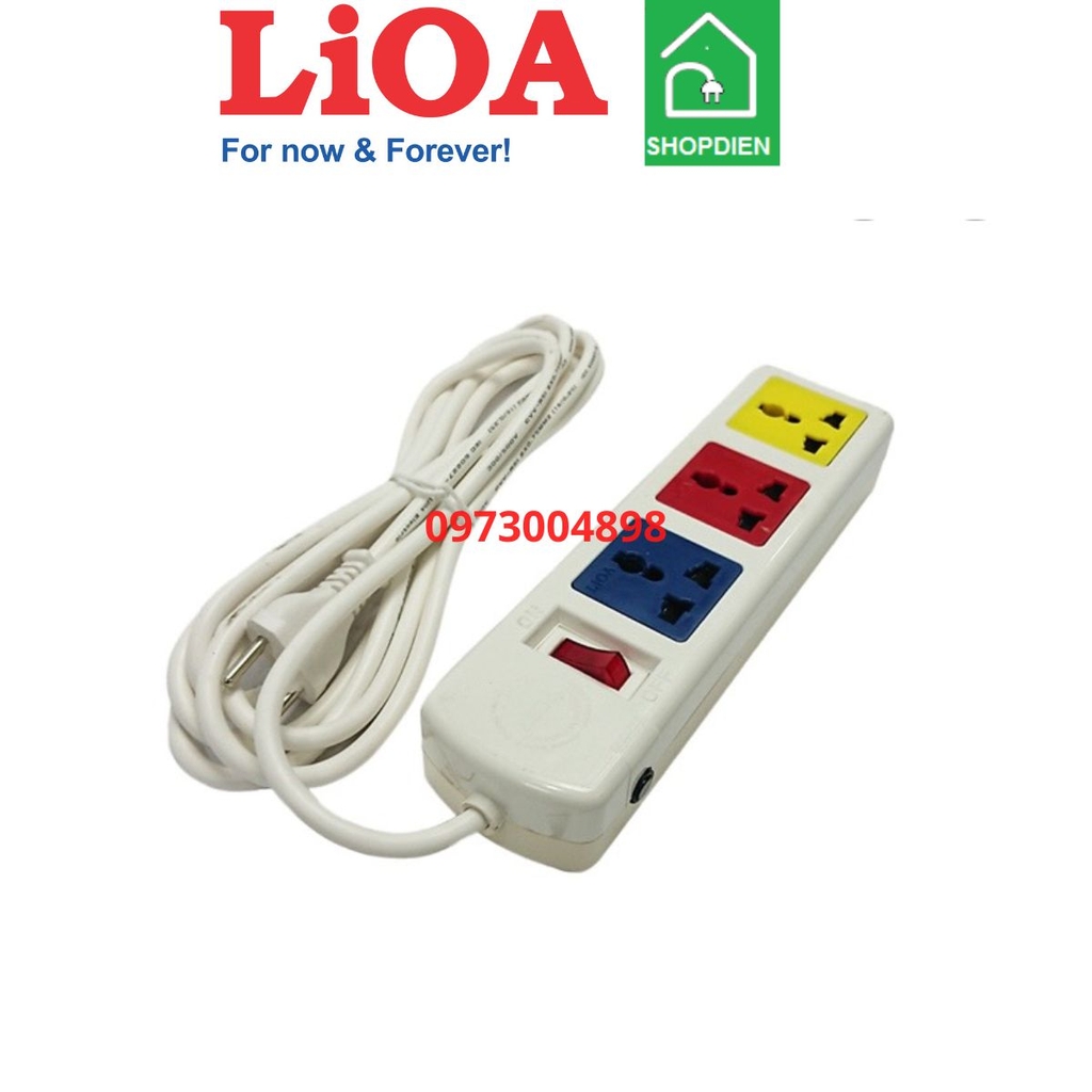 3D52WN LIOA Ổ cắm kéo dài 3 cổng đa năng 2500W 5m
