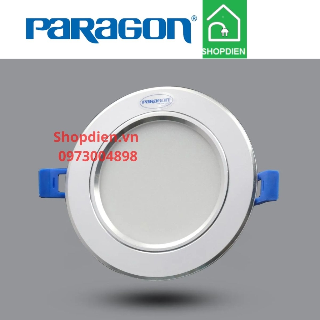 Đèn downlight đổi màu âm trần viền bạc 9W D90 Paragon F110_90/9CCT