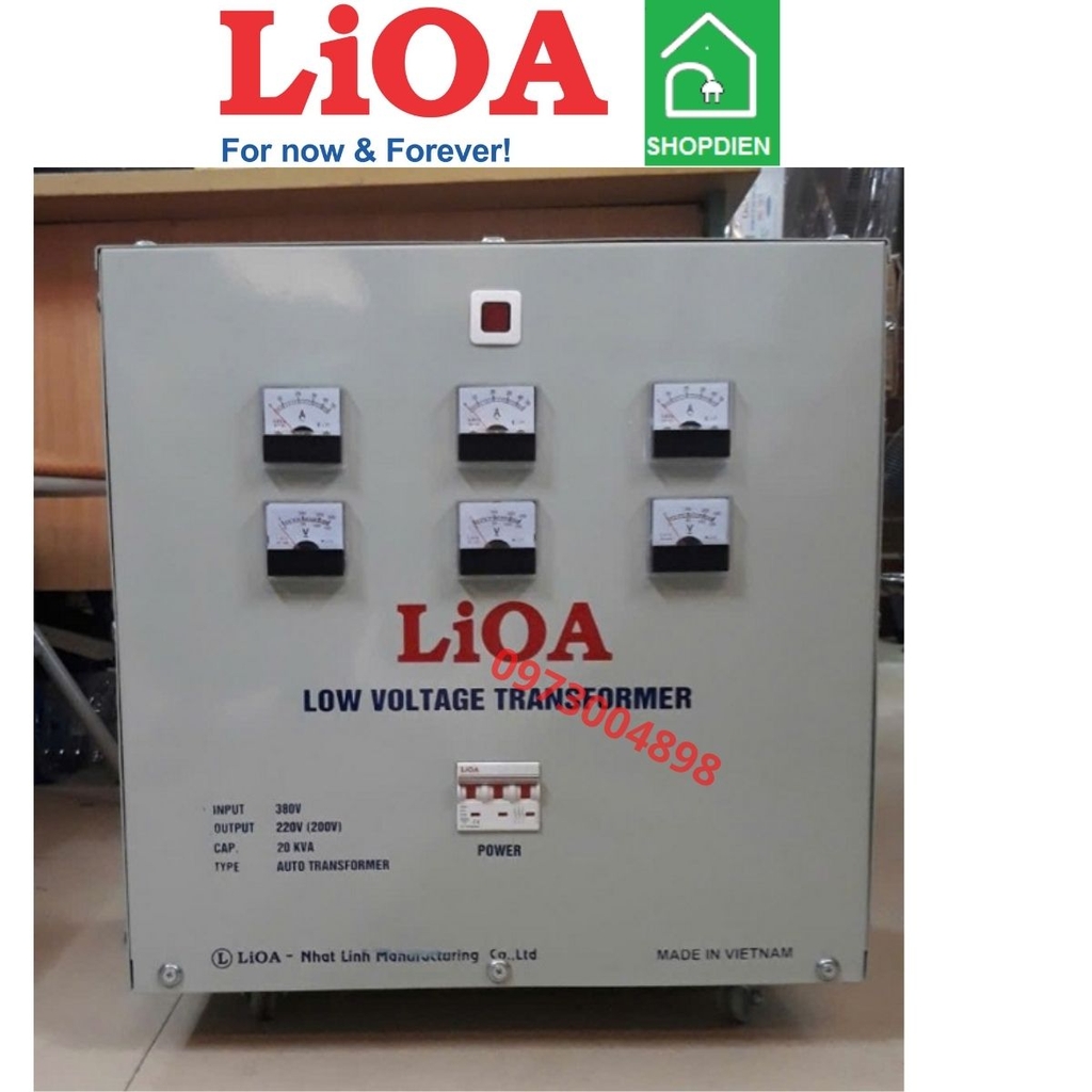 3K201M2YH5YT LIOA Biến áp đổi nguồn 3 pha 20KVA tự ngẫu