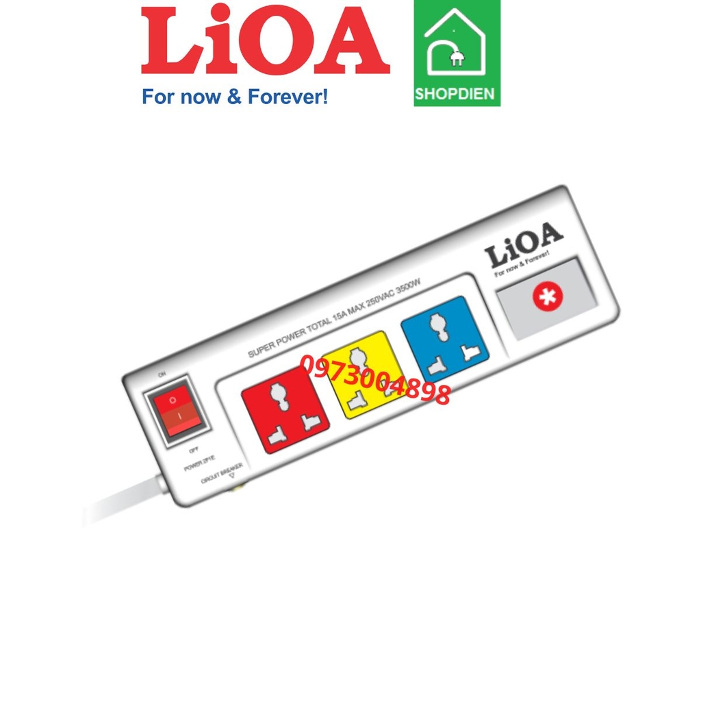 3OFSSV3-3 LIOA Ổ cắm kéo dài 3 cổng đa năng có đồng hồ báo V