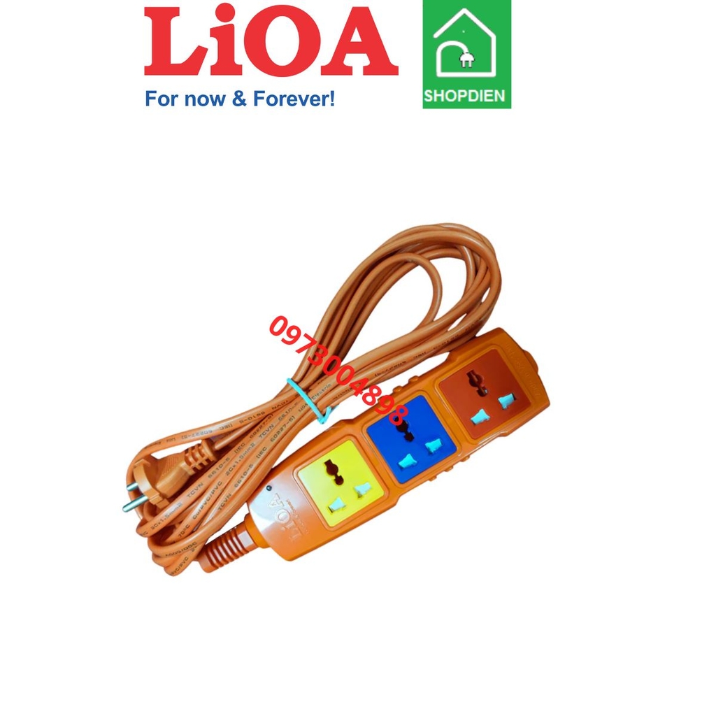 3P-3M/3-20AN LIOA Ổ cắm kéo dài chịu tải 3 cổng 6600W đa năng có tiếp địa