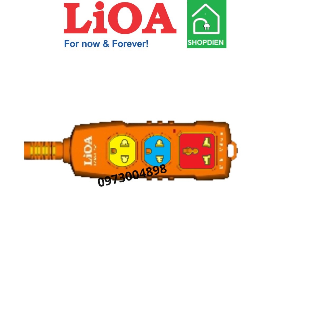 3P-5M/2-15A LIOA Ổ cắm kéo dài chịu tải 3 cổng 6600W 5M