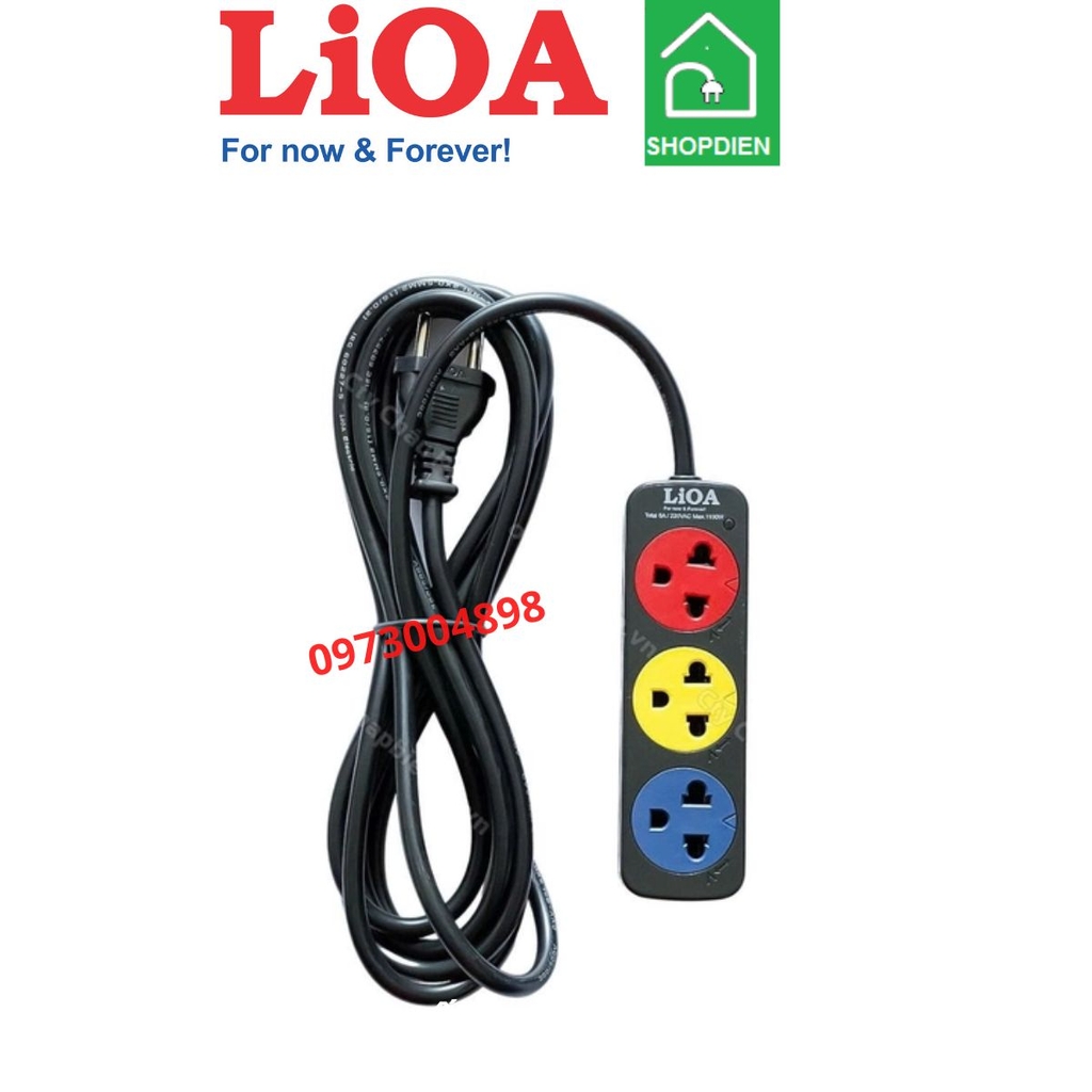 3TN3.2.5 LIOA Ổ cắm kéo dài 3 cổng 1100W 2.5m