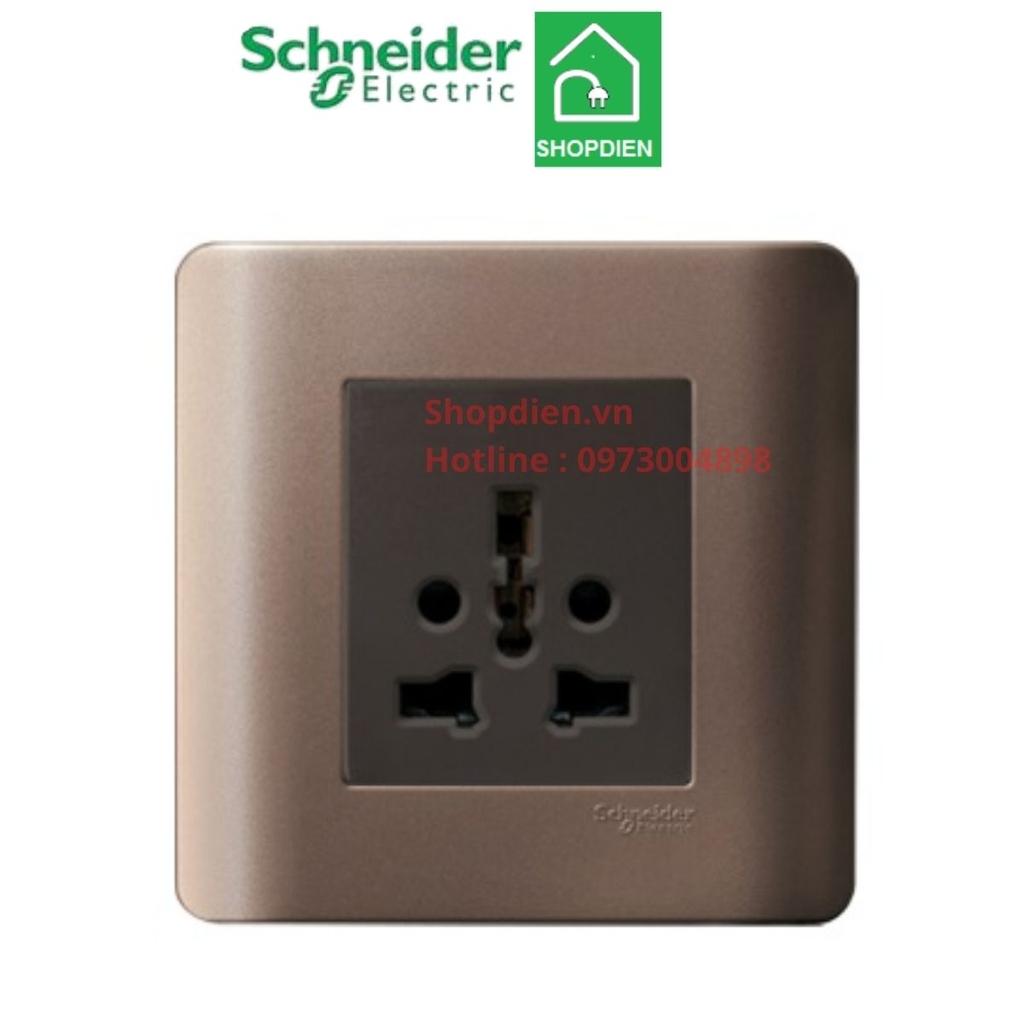 Ổ cắm đơn 3 chân đa năng Schneider Zencelo E84426_16TS_SZ_G19 màu đồng