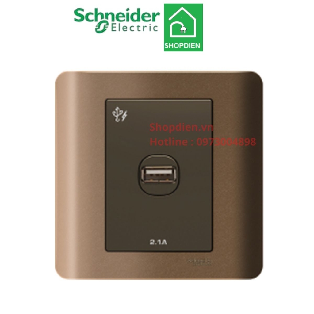 Ổ cắm sạc USB đơn Schneider Zencelo E8431USB_SZ_G19 màu đồng