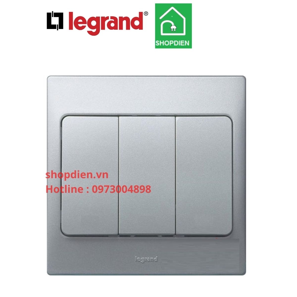 Công tắc ba 1 chiều Mallia Legrand màu bạc Silver-283004