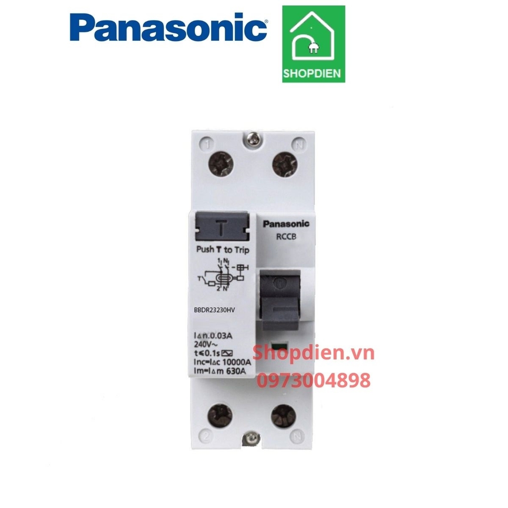 Aptomat chống rò chống giật RCCB 2P 40A 30mA Panasonic BBDR24030HV