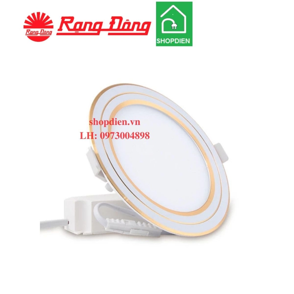Đèn downlight âm trần đổi màu 12W D135 Rạng Đông PT05 ĐM 135/12W viền vàng / bạc