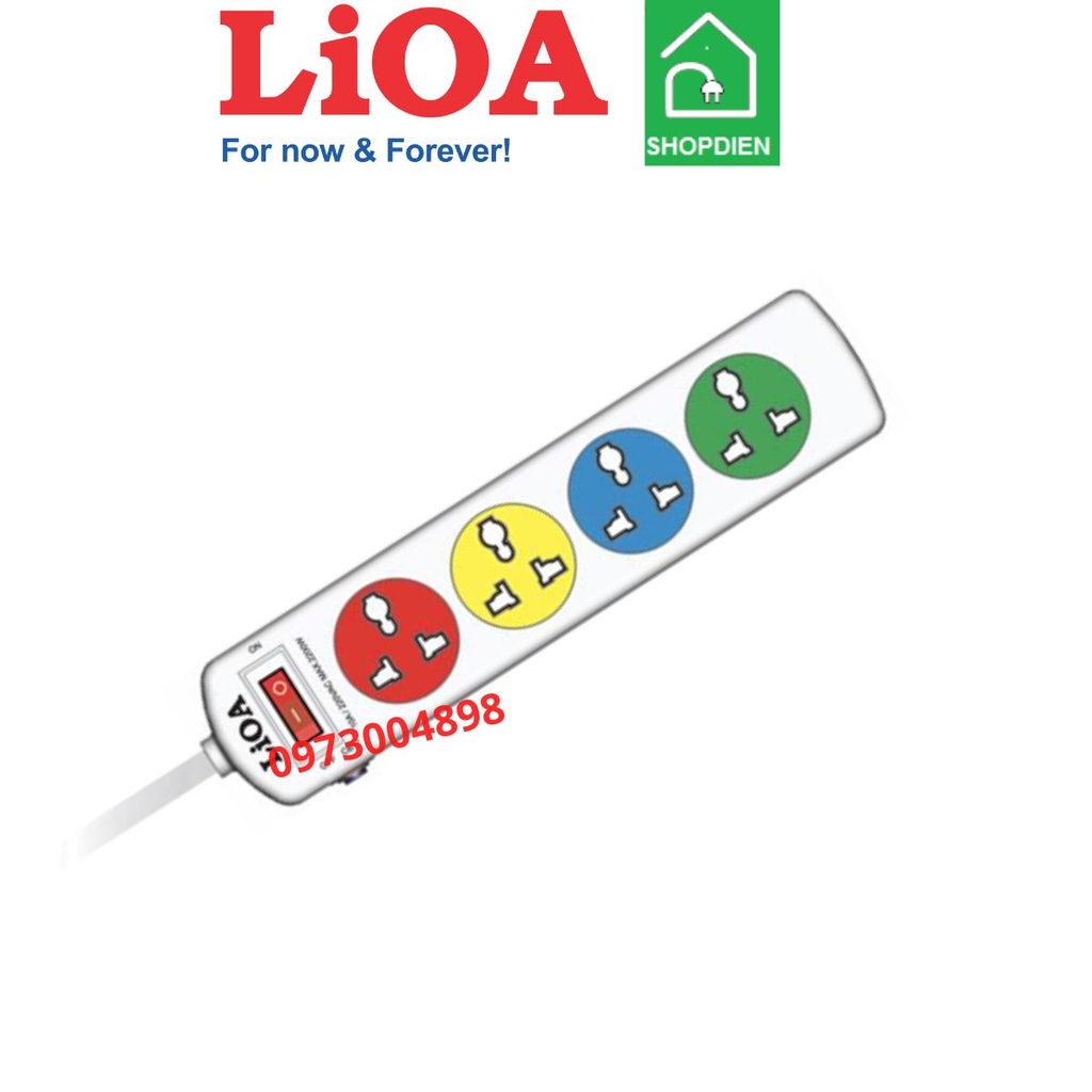 4DNW5.2.10 LIOA Ổ cắm kéo dài 4 cổng đa năng 2200W 5m