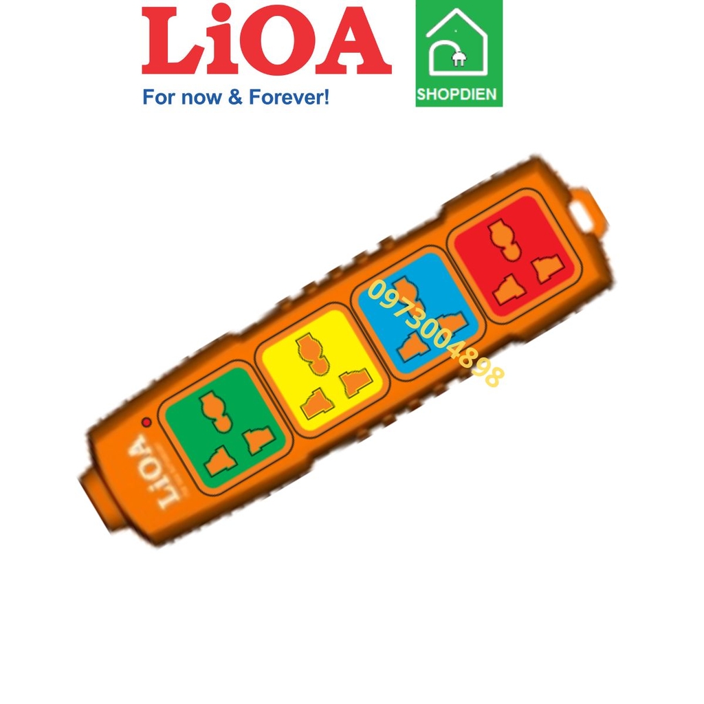 4P-3DN LIOA Ổ cắm chịu tải 4 cổng 6600W không dây có tiếp địa