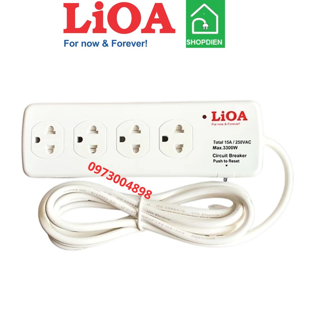 4SS2.5-2N LIOA Ổ cắm kéo dài 4 cổng 3300w công suất cao
