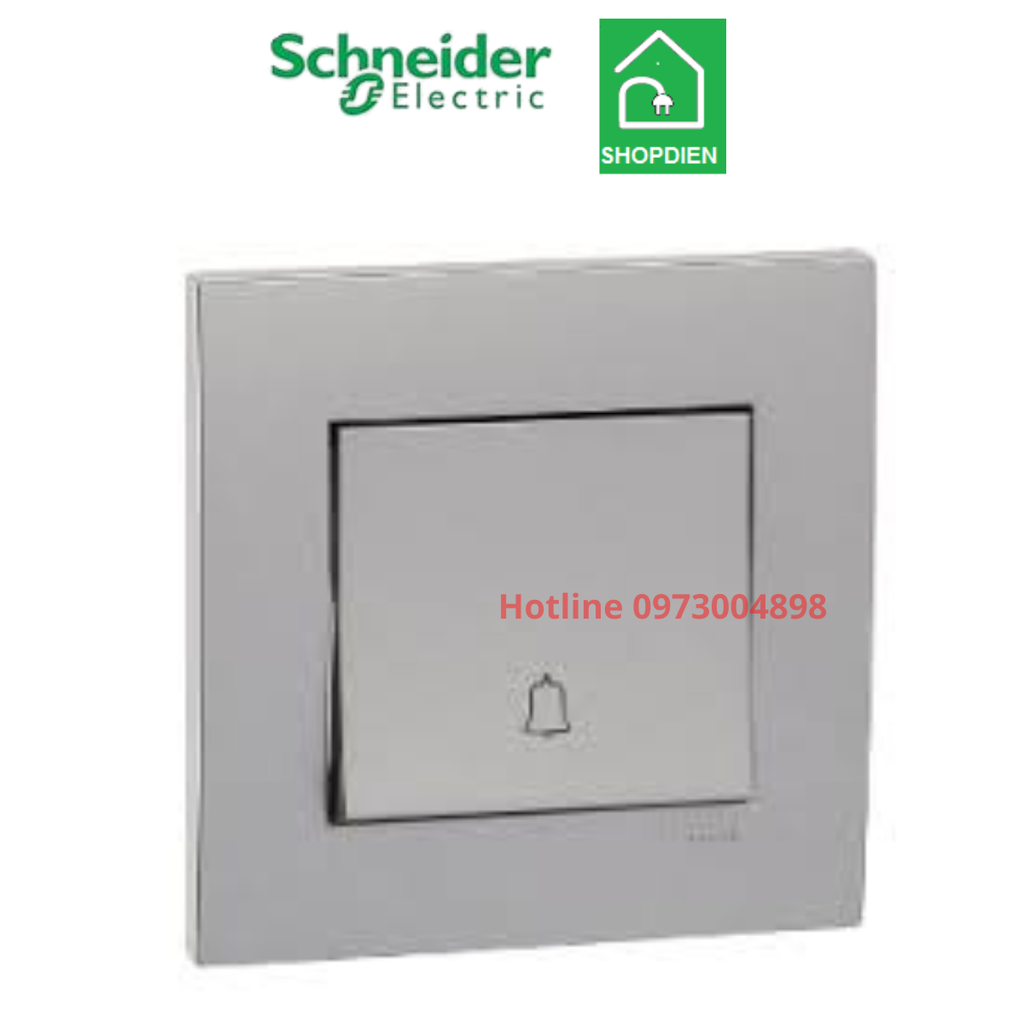 Bộ nút nhấn chuông cửa 10A Schneider Vivace KB31BPB_AS_G19 Màu xám bạc