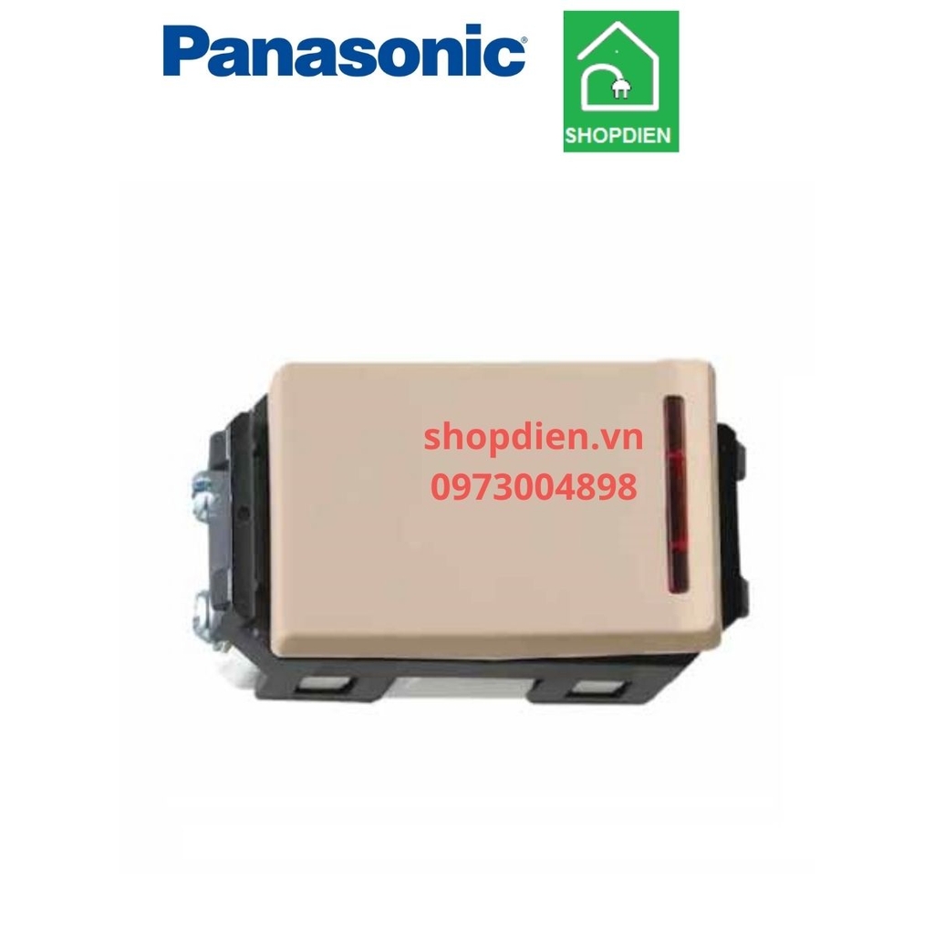 Công tắc bình nóng lạnh 2 cực 20A có đèn / Công tắc D màu vàng ánh kim 2P 20A Halumie Panasonic - WEVH5033-7MYZ