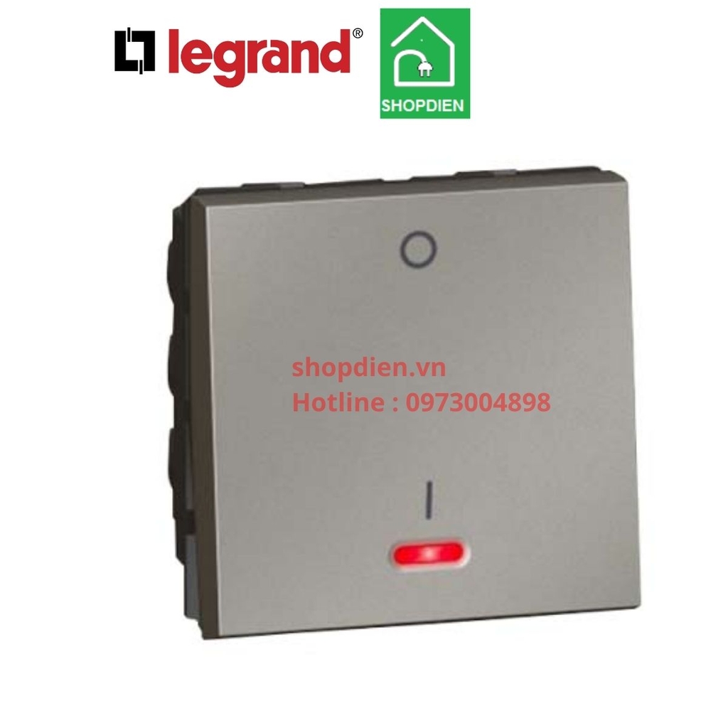 Công tắc 2 cực 20A có đèn  Legrand Arteor 572547 màu ghi xám magnesium