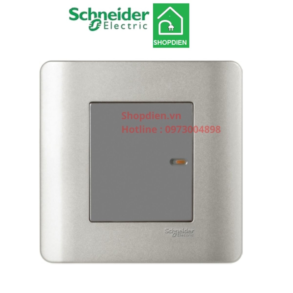 Công tắc đơn 2 chiều Schneider Zencelo E8431_2_SA_G19 màu xám bạc