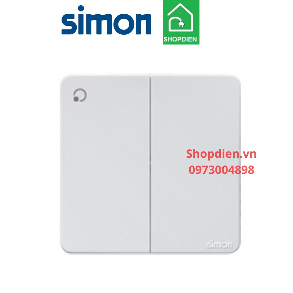 571021 SIMON K3 Công tắc đôi 1 chiều màu trắng