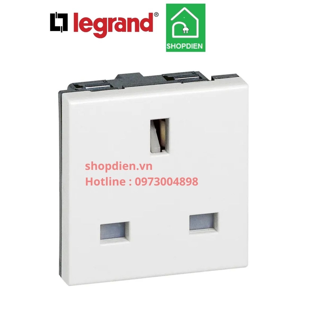 572111 Legrand Ổ cắm 3 chân vuông chuẩn Anh Arteor BS stadard