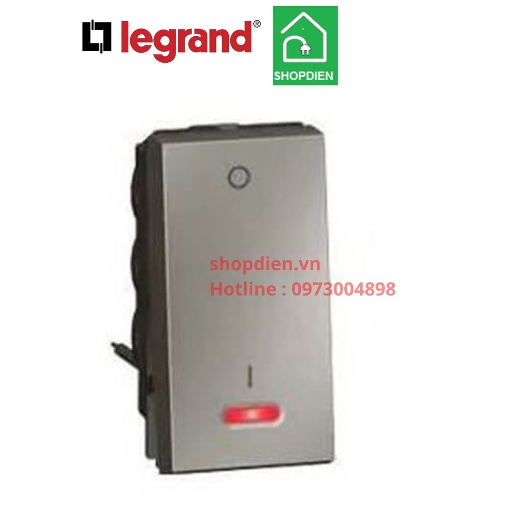 572514 Legrand Công tắc 2 cực 20A Arteor có đèn màu ghi xám magnesium