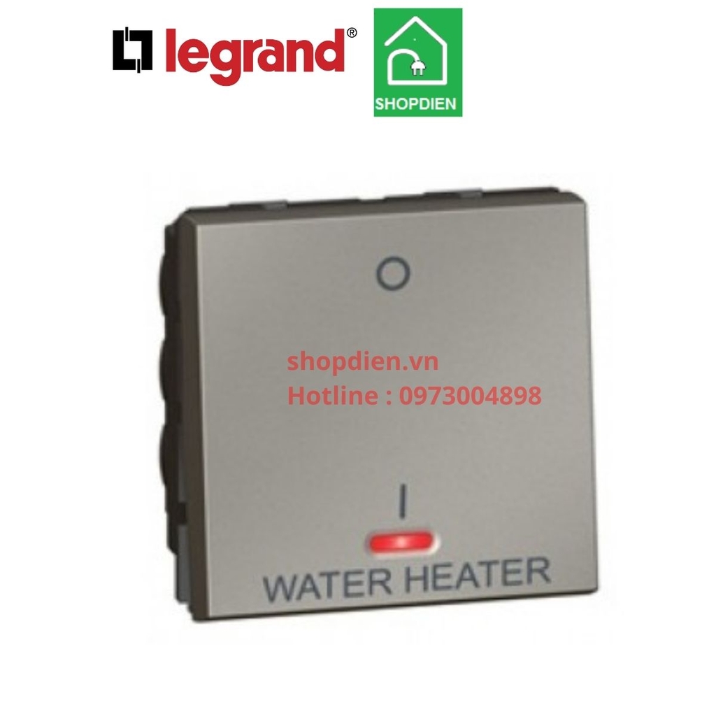 572549 Legrand Công tắc 2 cực 20A Arteor cho bình nóng lạnh màu ghi xám magnesium