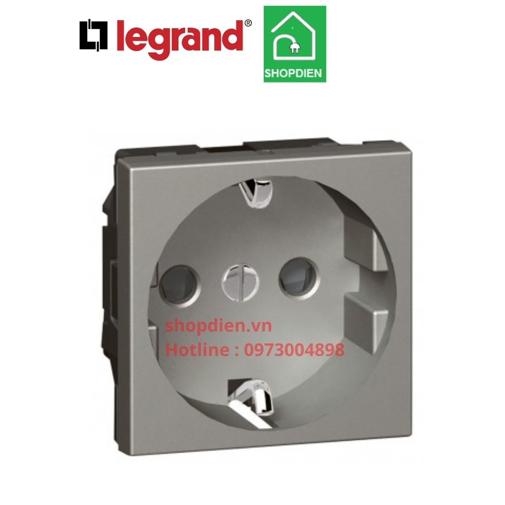 572618 Legrand Ổ cắm schuko 3 chấu Arteor màu ghi xám magnesium