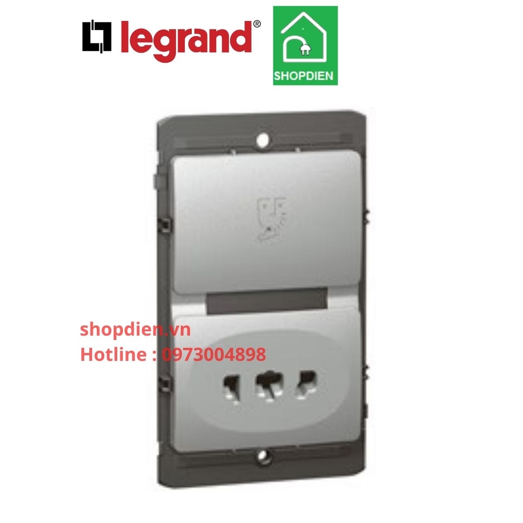 Ổ cắm dao cạo râu Mallia Legrand màu bạc Silver-283135