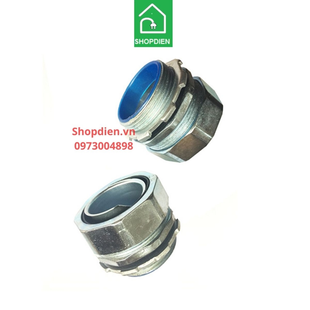 Đầu nối kín nước ống mềm ruột gà sắt bọc nhựa 1/2'
