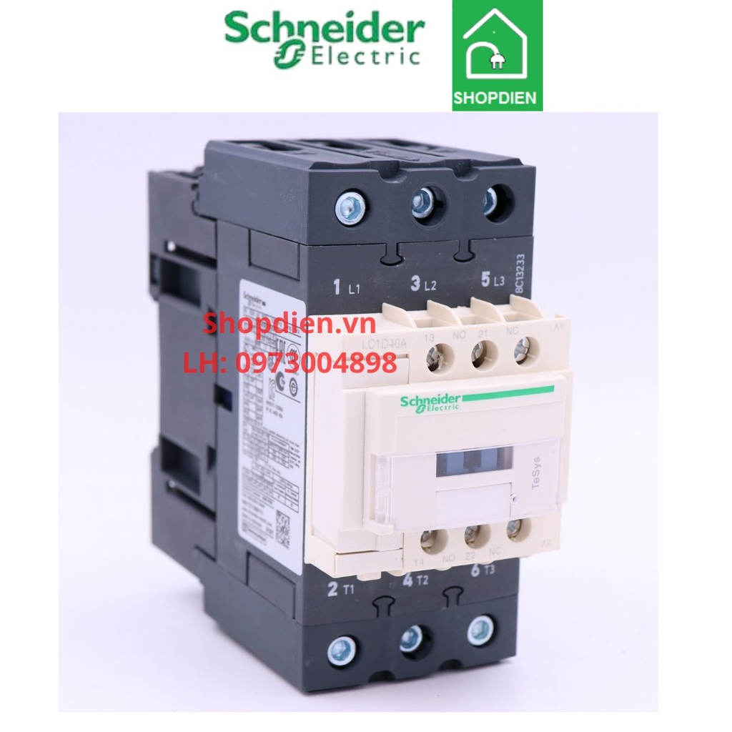 Khởi động từ , Contactor 3P 50A 24VDC Tesys Deca Schneider-LC1D50ABNE