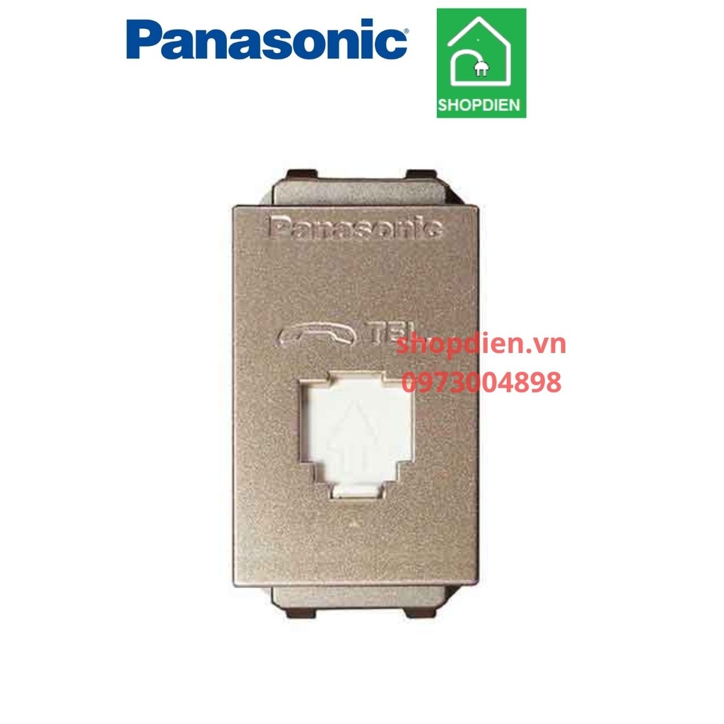 Hạt ổ cắm điện thoại telephone outlet màu vàng ánh kim Halumie  Panasonic - WEV2364MYZ