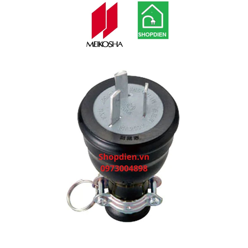 Ổ căm nối di động cao su kín nước 3P 15A 250V Meikosha MC2614-N