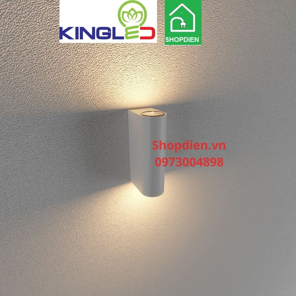 LWA0149B KINGLED Đèn gắn tường rọi 2 đầu ngoài trời 2x6W