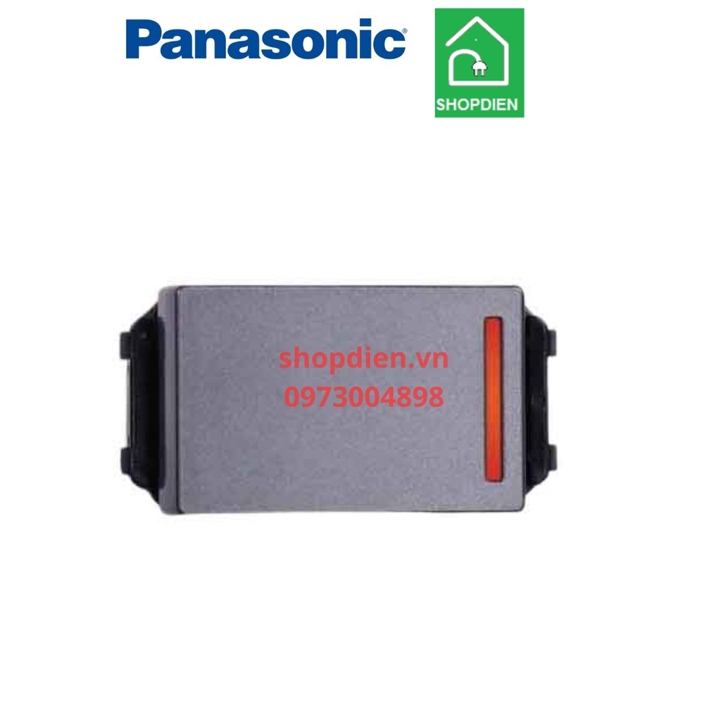 Công tắc 2 chiều( 2 ways switch )  có đèn LED / Công tắc C loại nhỏ màu xám ánh kim 16AX Halumie Panasonic - WEVH5152-51MYH / WEVH5152-7MYH