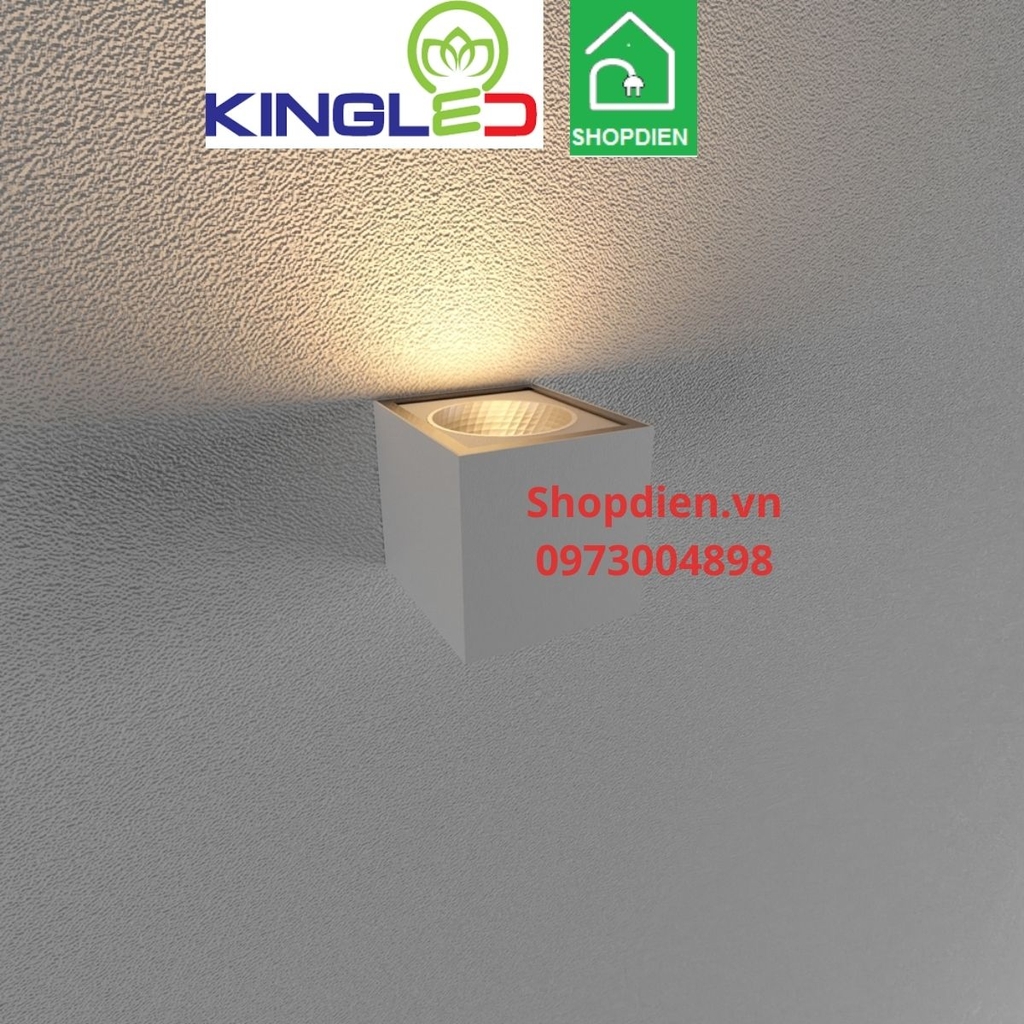 Đèn gắn tường rọi 1 đầu ngoài trời 12W KINGLED LWA0150A-BK / LWA0150A-WH vỏ trắng / đen