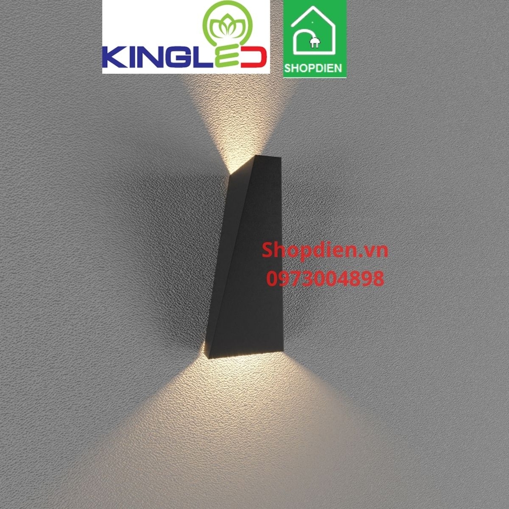 Đèn gắn tường rọi 2 đầu ngoài trời 2x5W KINGLED LWA919-BK / LWA919-WH vỏ trắng / đen