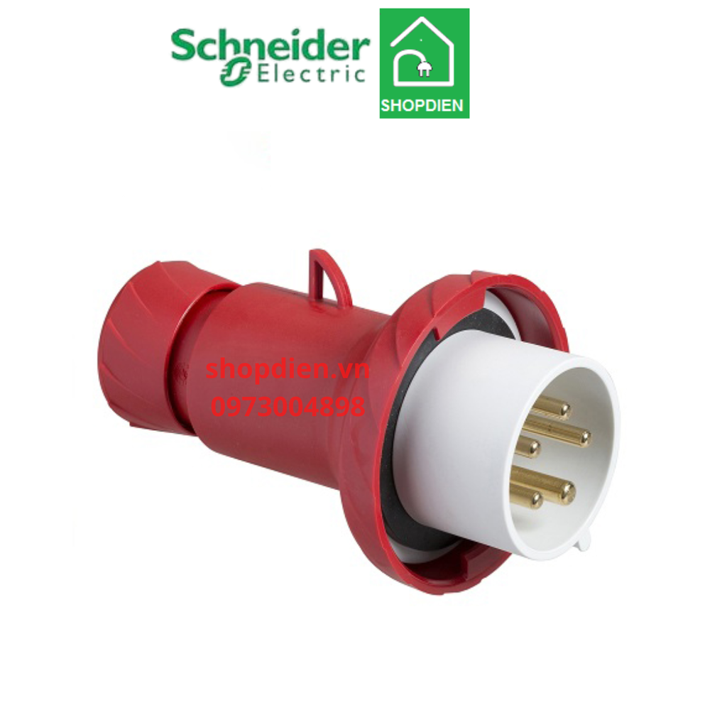 Phích cắm công nghiệp di động 5P (4P+E) 32A Schneider PKE32M735 Plug IP67