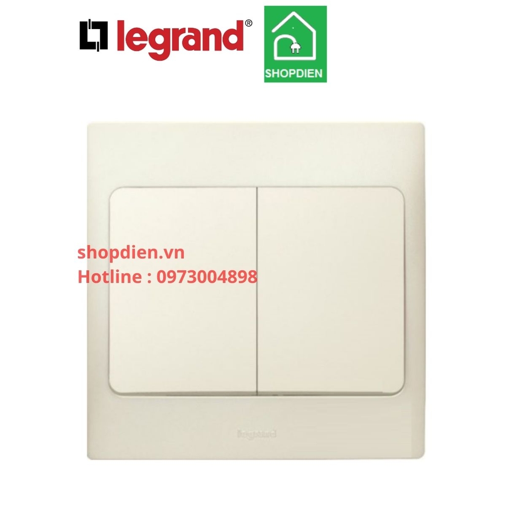 Công tắc đôi 1 chiều Mallia Legrand Màu vàng ngọc trai Pearl-283202