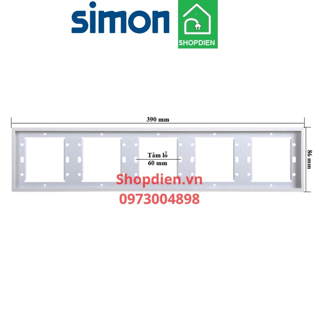 700650 SIMON i7 Khung năm màu trắng