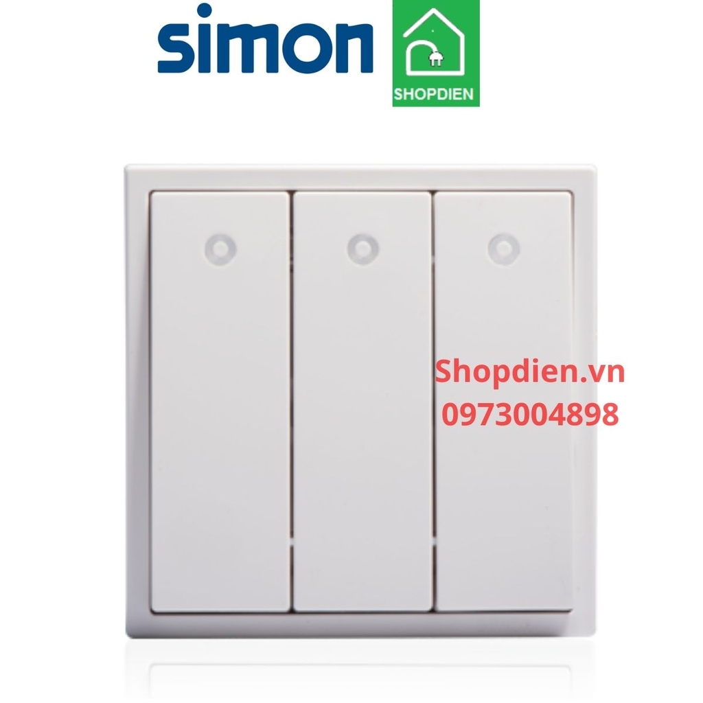 701034 SIMON i7 Công tắc ba 2 chiều màu trắng có LED