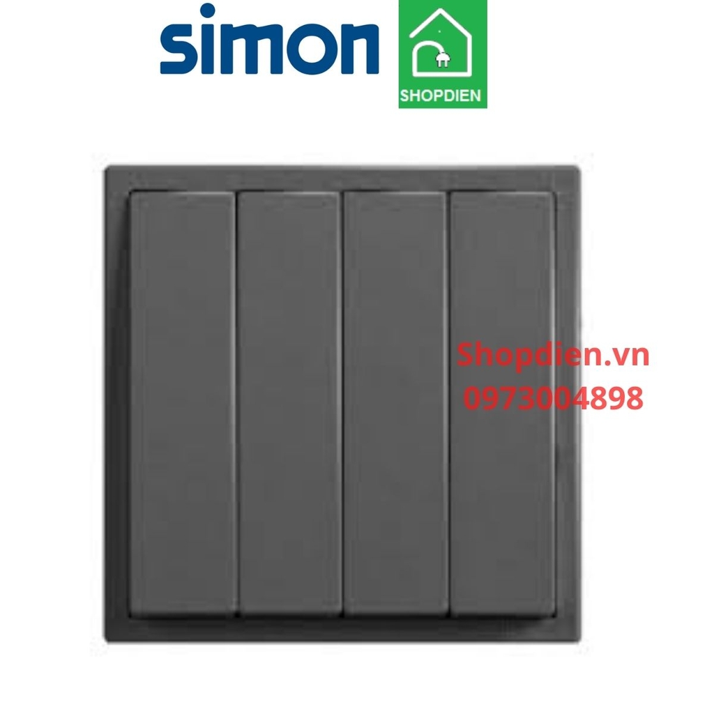 701041-61 SIMON i7 Công tắc bốn 1 chiều màu ghi xám