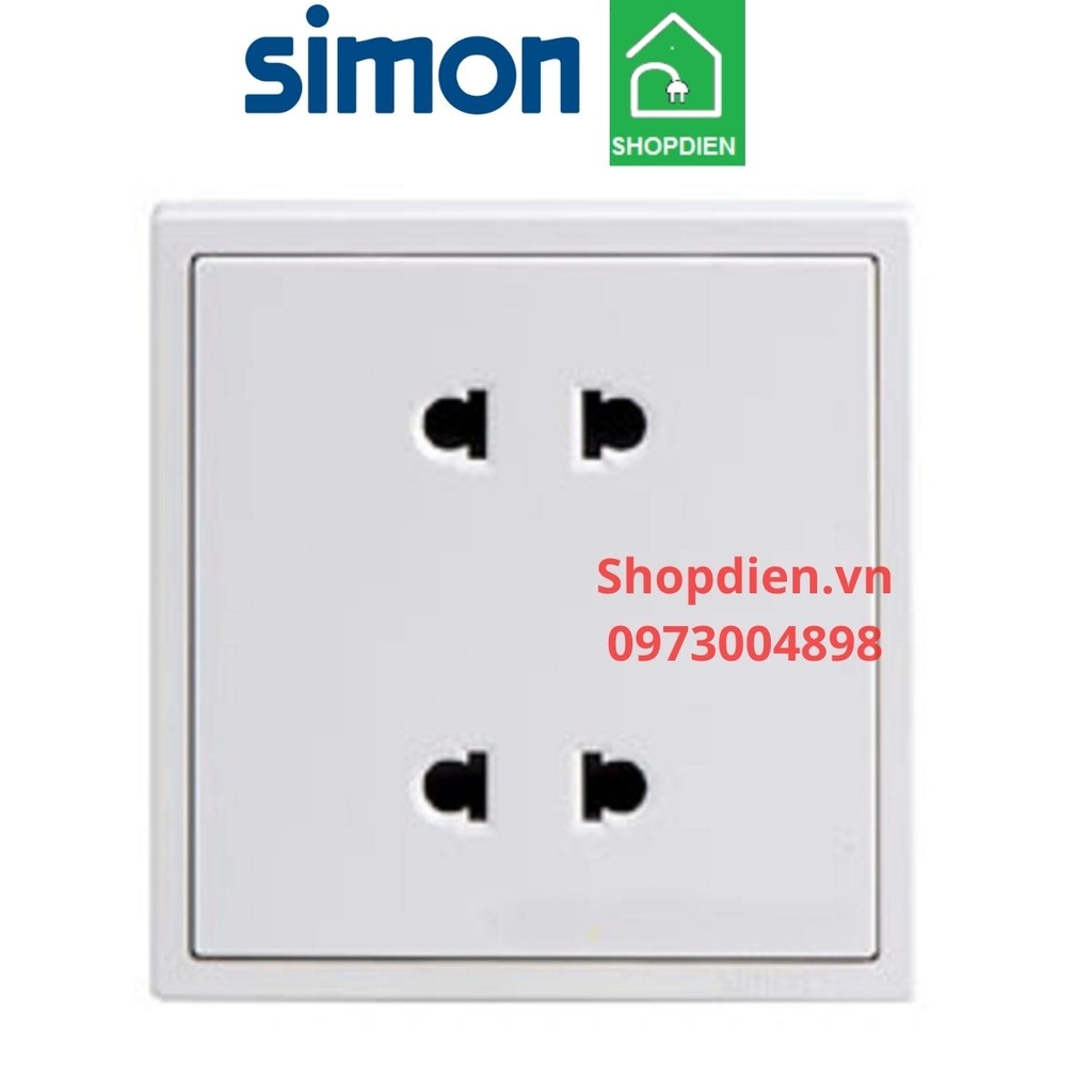 701072 SIMON i7 Ổ cắm đôi 2 chấu màu trắng