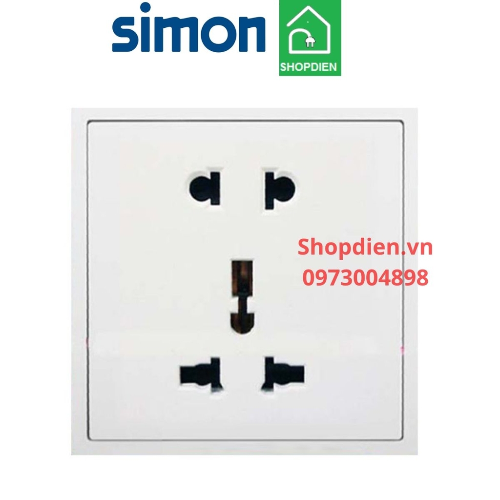 701080 SIMON i7 Ổ cắm đôi 3 chấu đa năng màu trắng