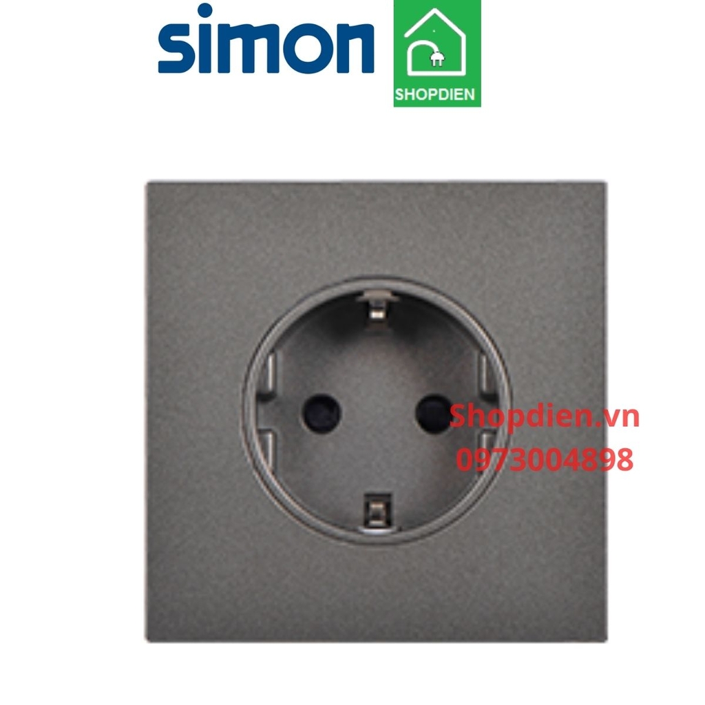 701687-61 SIMON i7 Ổ cắm đơn Schuko 3 chấu màu ghi xám
