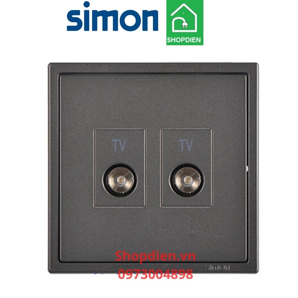 705119S-61 SIMON i7 ổ cắm đôi Tivi chuẩn F màu ghi xám