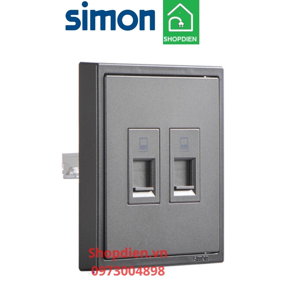 705228-61 SIMON i7 ổ cắm mạng đôi cat6 màu ghi xám