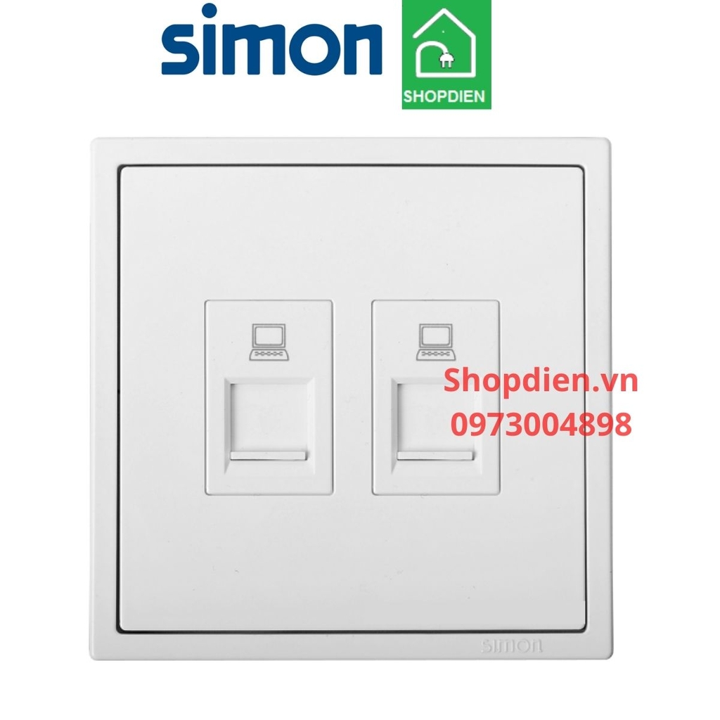 705228 SIMON i7 ổ cắm mạng đôi cat6 màu trắng