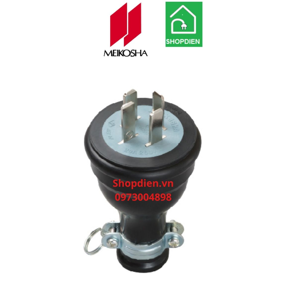 MP2536 Meikosha Phích cắm cao su 4P 15A 250V