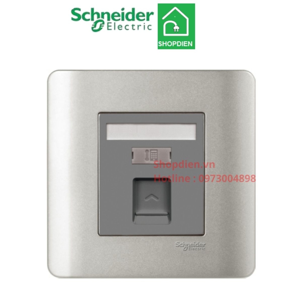 Ổ cắm điện thoại Schneider ZENCELO E8431RJS4_SA_G19 màu xám bạc