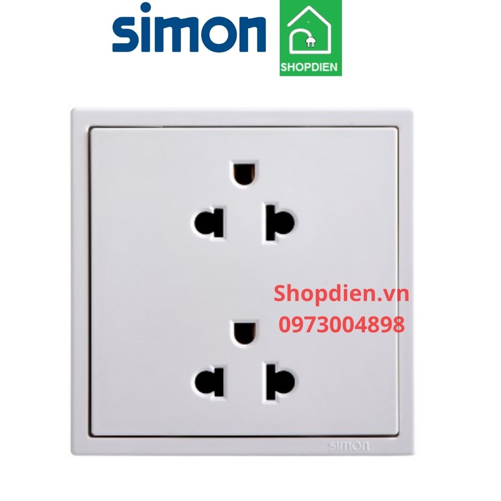 711287 SIMON i7 Ổ cắm đôi 3 chấu Euro-US màu trắng