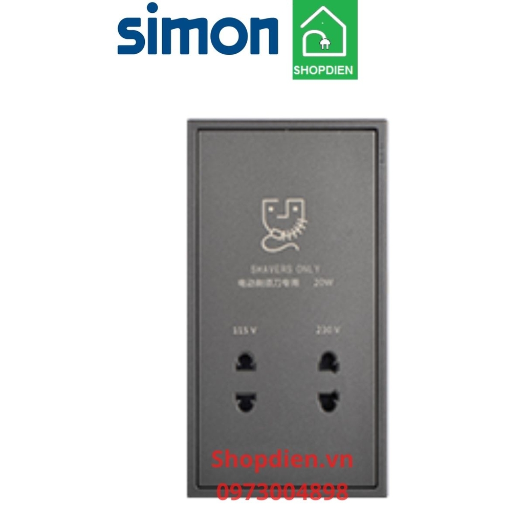 714504-61 SIMON i7 Ổ cắm dao cạo râu màu ghi xám