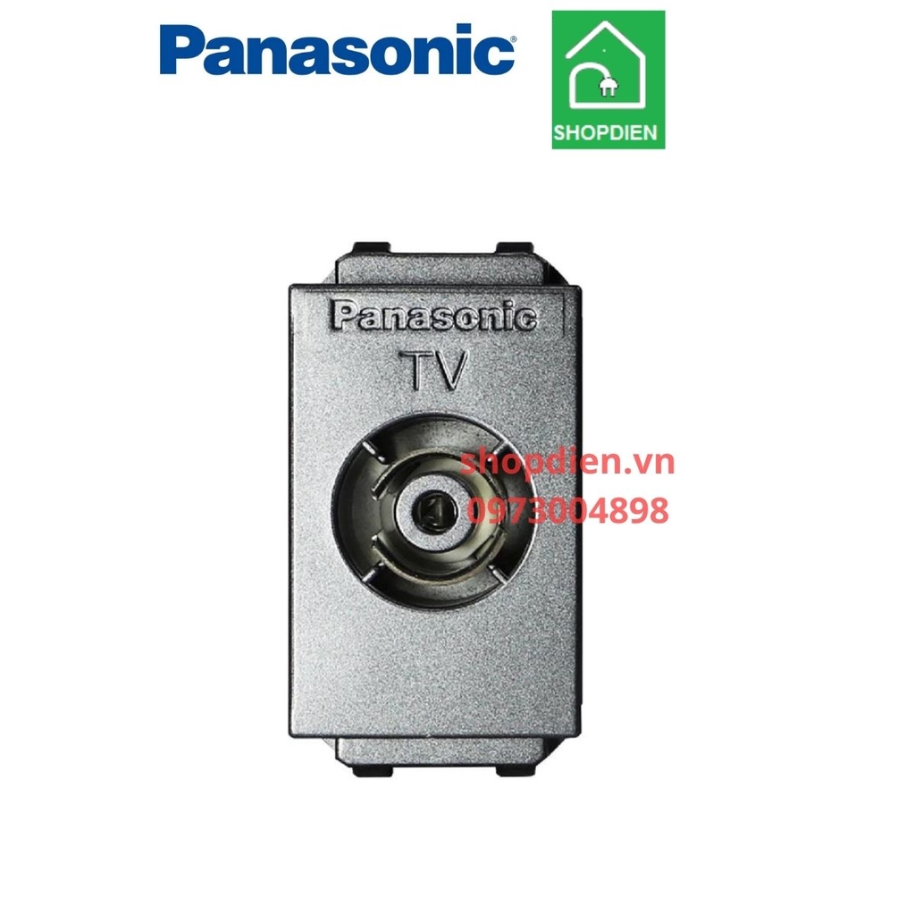 Hạt ổ cắm Tivi / Anten màu xám ánh kim Halumie  Panasonic WEV2501MYH